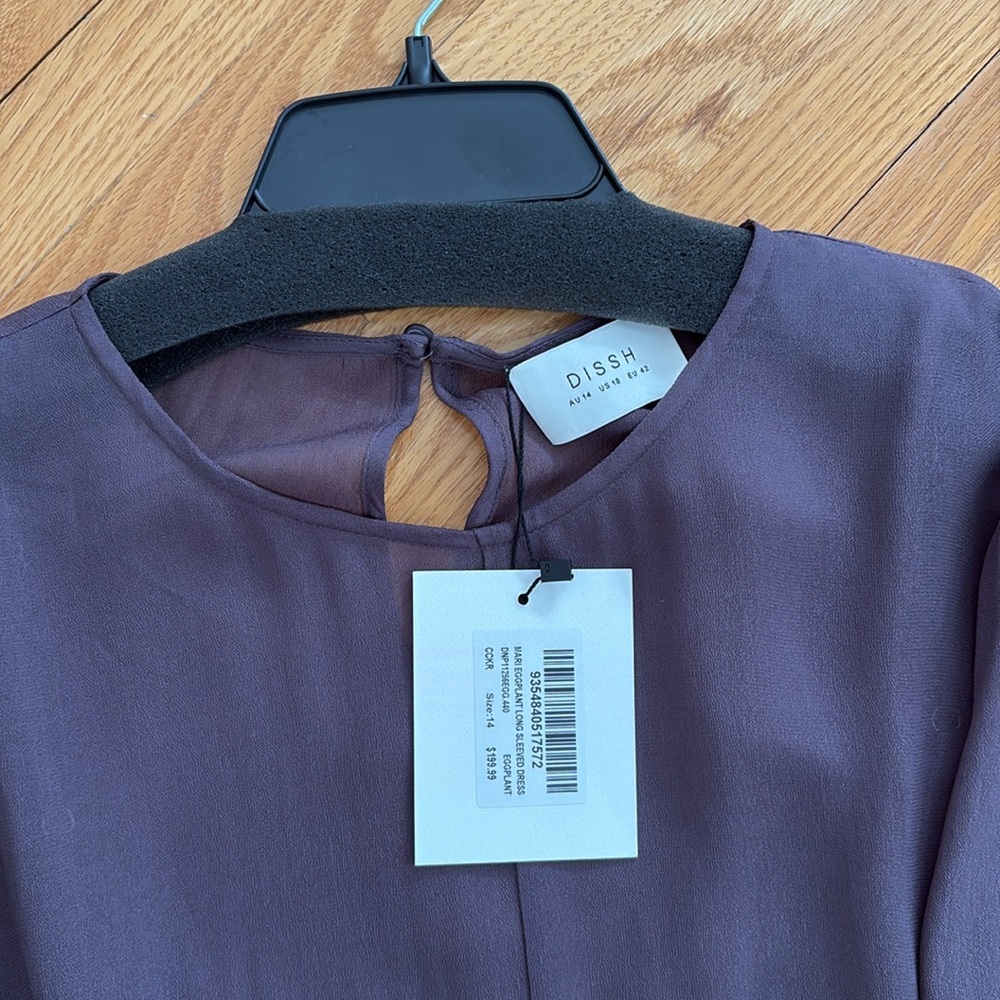 NWT DISSH Mari Eggplant Long Sleeved Dress - Picture 11 of 11